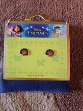 Disney Claire s Encanto sterling silver earrings velvet pouch bag, New 19.99