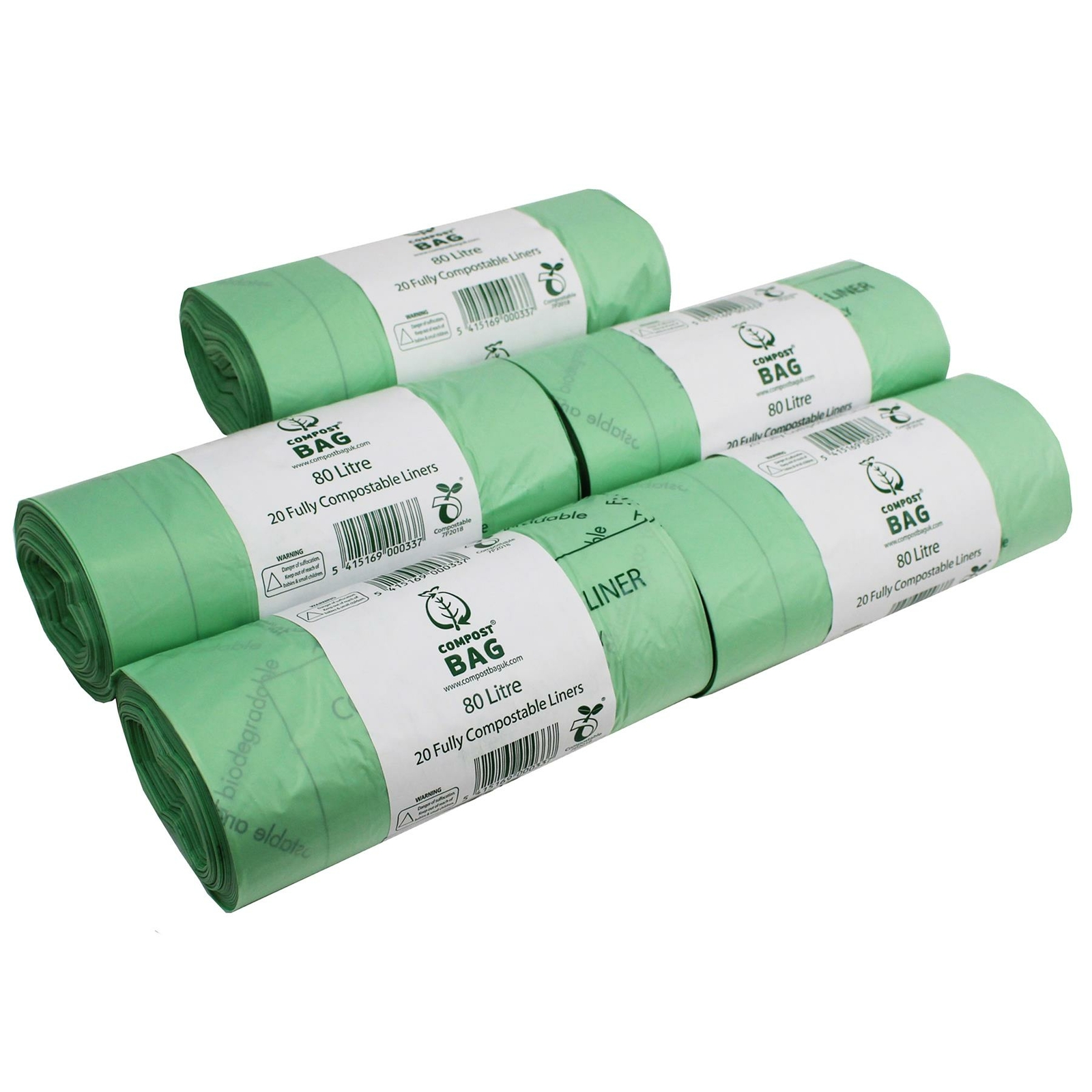 100x 80L Compost Bag Compostable Sacks for swing bins/dustbins bags