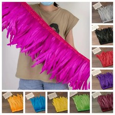 2 Metres Rooster Feather Trim Coque Fringe Trimmings Hackle Sewing Costume Craft