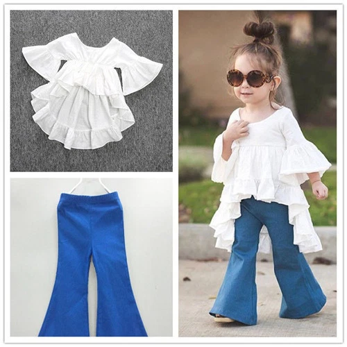 Summer Toddler Kids Baby Girl Off Shoulder Top Shirt Jeans Pants Outfits  Clothes Set 2PCS - Walmart.ca