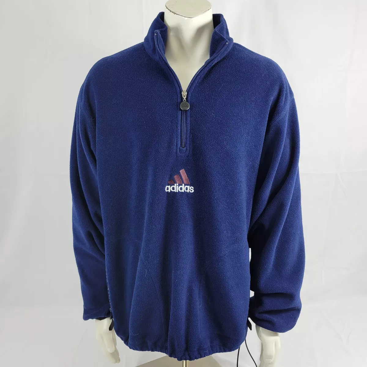 tårn Forbavselse Permanent Vintage 90s Adidas Fleece Jacket Sweater Pullover Quarter Zip Men's Size XL  | eBay