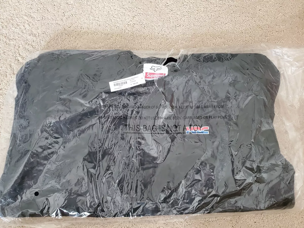 Supreme Honda Fox Racing Crewneck Black M FW19 Brand New Sealed | eBay