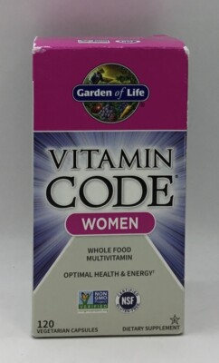 6/26 Garden of Life Vitamin Code Women Whole Food Multivitamin 120 Caps Exp 6/26