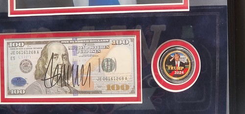 Donald Trump Autographed POTUS Signed Framed 8x10 Photo #D COA-Halo w. 2024 Coin - Picture 3 of 6