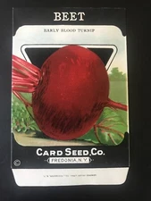 1920s Litho Antique Vintage Card Seed Co. Packet Pack Beet early Blood Turnip Ex