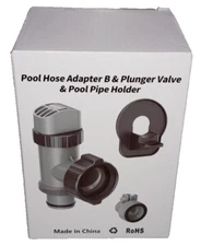 Swimming Pool Hose Adapter W/Plunger Valve & Pool Pipe Holder Replacement Parts
