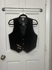 Vintage Mickey Unlimited Suede Leather Black Vest NWT size S/M Mickey Mouse
