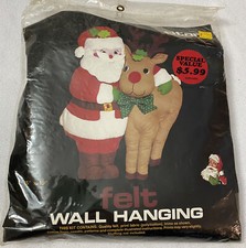 Titan Needlecraft Santa Claus and Rudolph Felt Wall Hanging Kit 15x19 inches NEW