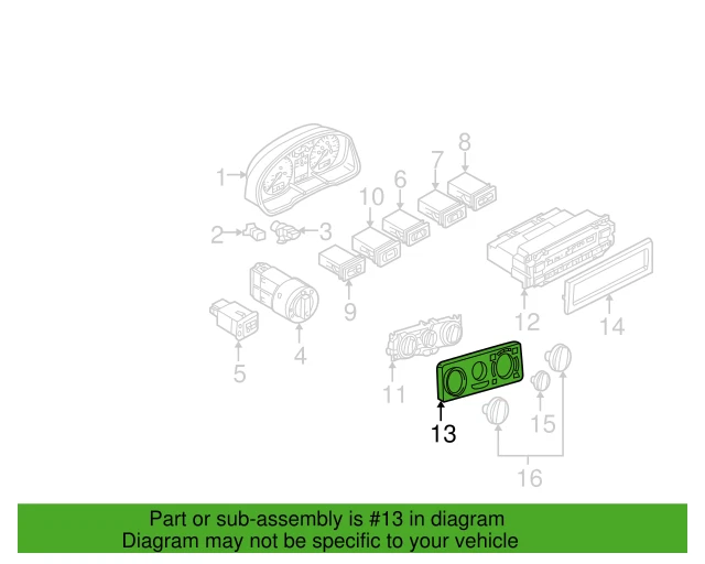Tapicería de control de calefacción original Volkswagen 1J0819157A2WE Jetta Golf Burr nogal Foto 2 de 2