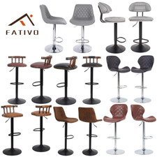 Barhocker 2er Set mit Lehne Barstühle Kunstleder für Bar Küche Bistro Tresen 