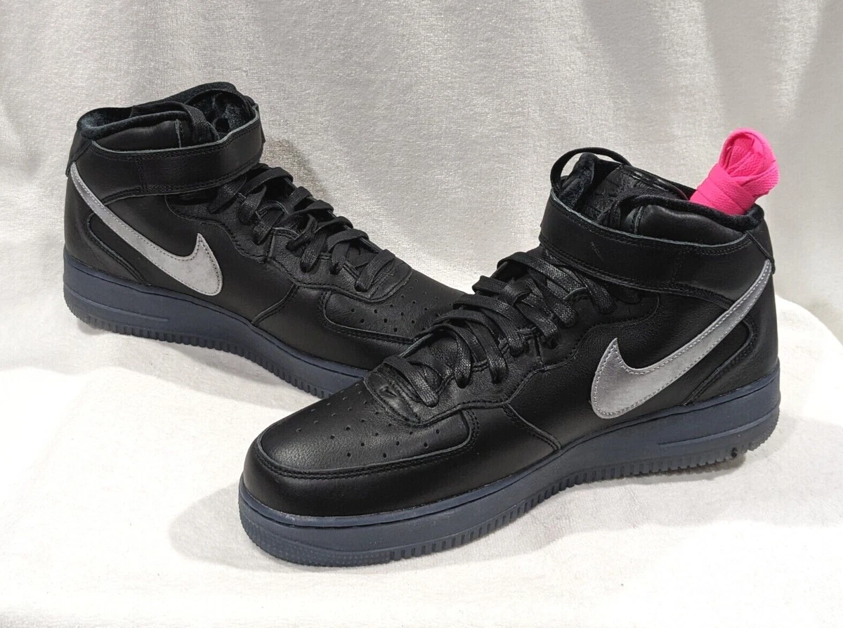 Baskets homme Nike Air Force 1 Mid PRM noir argent AF1 Asst taille NB DX3061 001