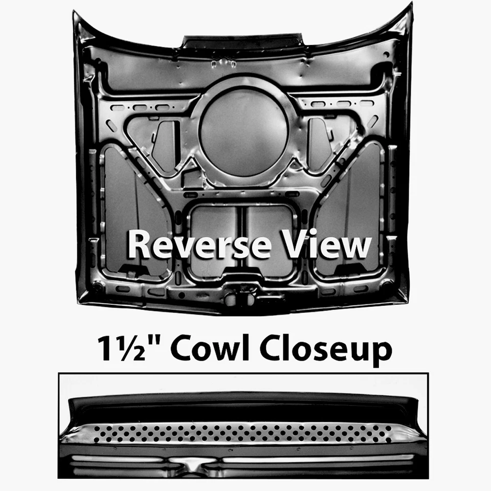 1978 79 80 81 82 83 84 85 86 87 El Camino Malibu Hood Panel 2" Cowl w/Bug Screen - Image 2 of 3