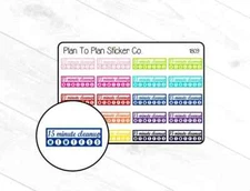 1809~~15 Minute Cleanup Checklist Tracker Planner Stickers.