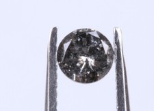 0,51 quilates 4,90 mm natural gris sal y pimienta redondo corte brillante dia...