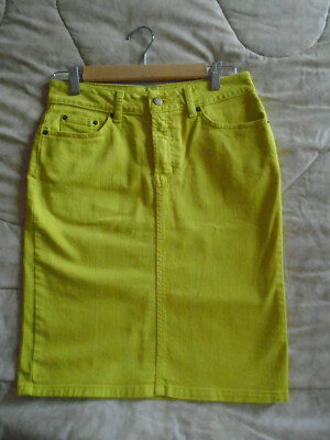 Garnet Hill yellow denim skirt