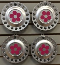 New Pink Daisy Flower Center Cap Set Fits Vw Beetle Bug 1998-2005 Wheel Hub New Pink Daisy Flower Center Cap Set Fits Vw Beetle Bug 1998-2005 Wheel Hub