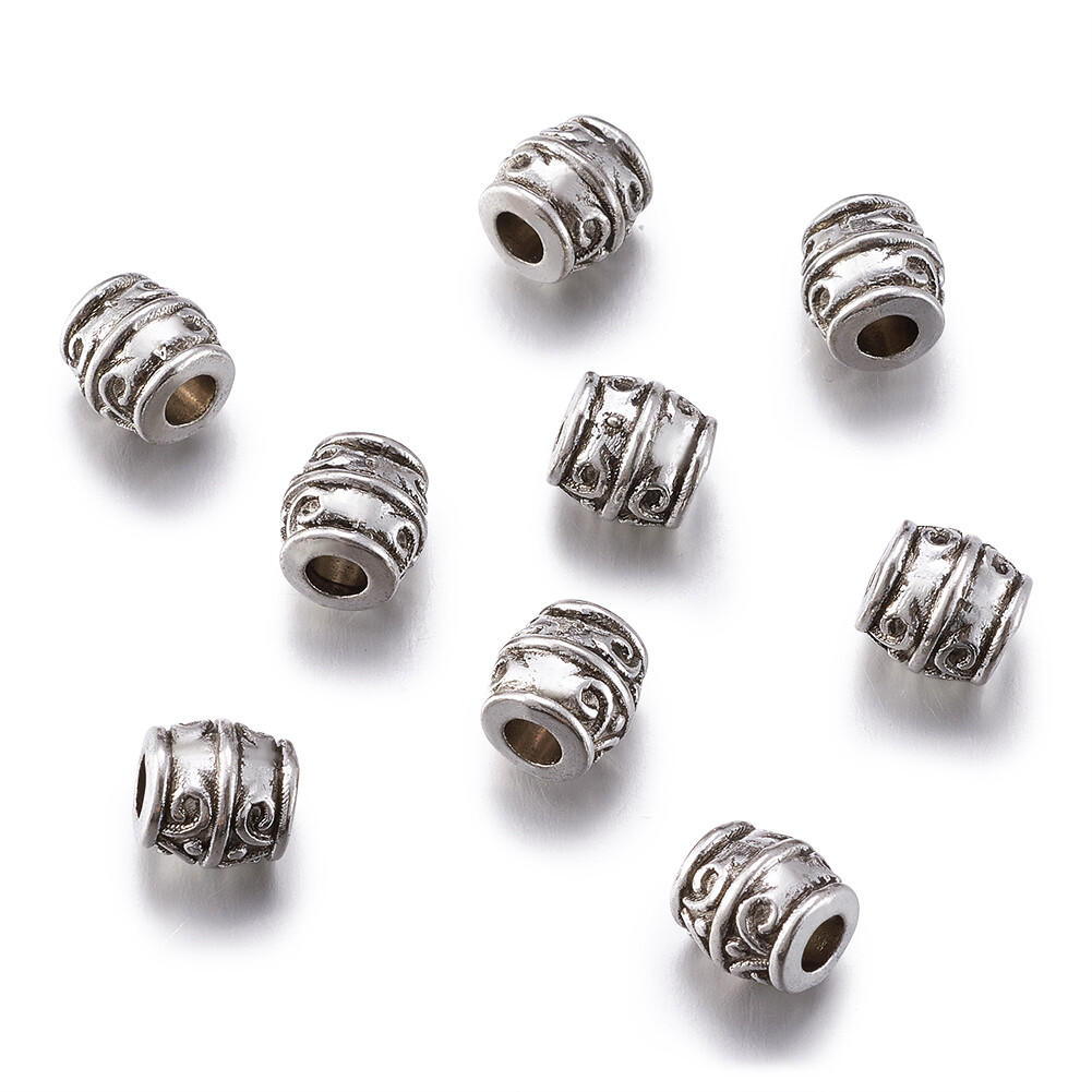 NBEADS 100 Pz Distanziatori Stile Tibetano In Lega D'Argento - Foto 3