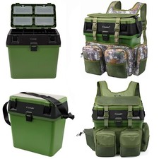 Fishing Seatbox & Rucksack Fly Sea Coarse Fishing Seat Back Pack Ruck Sack