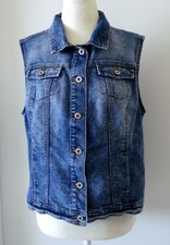 F&f Women’s Blue Denim Waistcoat Vest Top Size 8