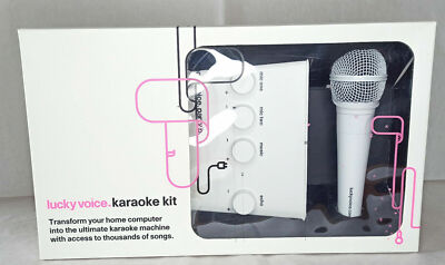 Lucky Voice weiß Karaoke Maschine System Kit Heim Singen Mikrofon Spaß Party