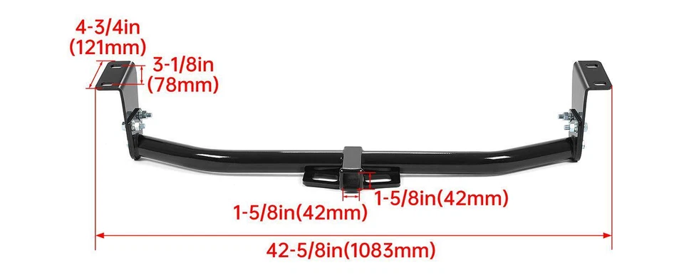 1.25'' Receiver Trailer Hitch Tow Receiver For 2003-2019 Toyota Corolla Foto 3 de 4