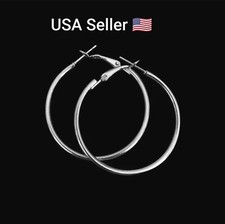 New 40mm Diameter Wide Alloy Punk Round Earrings Fashion Jewelry Statement Hoop