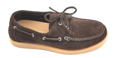 Jibecraft Bateau U Chaussure À Lacets En Suède Marron Semelle En Caoutchouc S - Photo 1/4