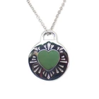 [Pre-owned] TIFFANY 925 Blue Enamel Heart Necklace / j69-6