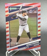 GEORGE SPRINGER 2021 PANINI DONRUSS #159 RED STRIPE HOLO SERIAL /2021