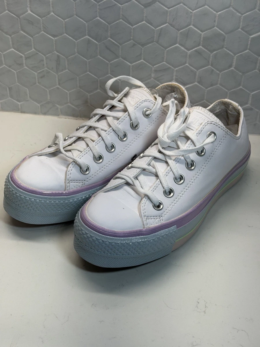 Converse Chuck Taylor All Star Lift Low White Lilac Blue W for