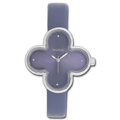 Oozoo Damen Armbanduhr blau Analog sunray Timepieces Lederarmband UOC11522
