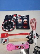 Minnie Mouse Kitchen 6 Pcs Whisk Measuring Spoons Spatula Minibrush SinkTrainer