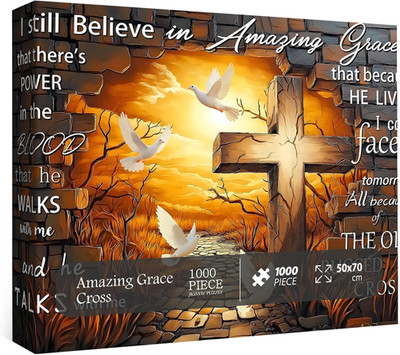 Jesus Cross Jigsaw Puzzles 1000 Pieces,  Amazing Grace Cross Jigsaw Puz