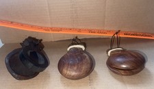 Vintage Wooden Castanets 3 Pair Set Latin Spanish Rhythm Restrung 1 Repair Good