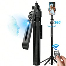 Black 360 Rotating Tracking Tripod Remote Fill Light for Live Vlog Travel New