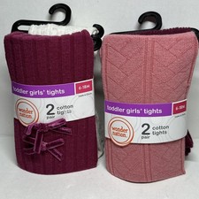 Toddler Girls Tights 6-18M Cotton Tights 4 pair Maroon Orange Cream Red NWT