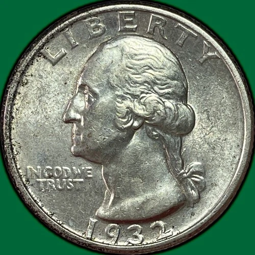 1932 Washington Quarter Silver Choice Almost Uncirculated AU+ Coin #36405