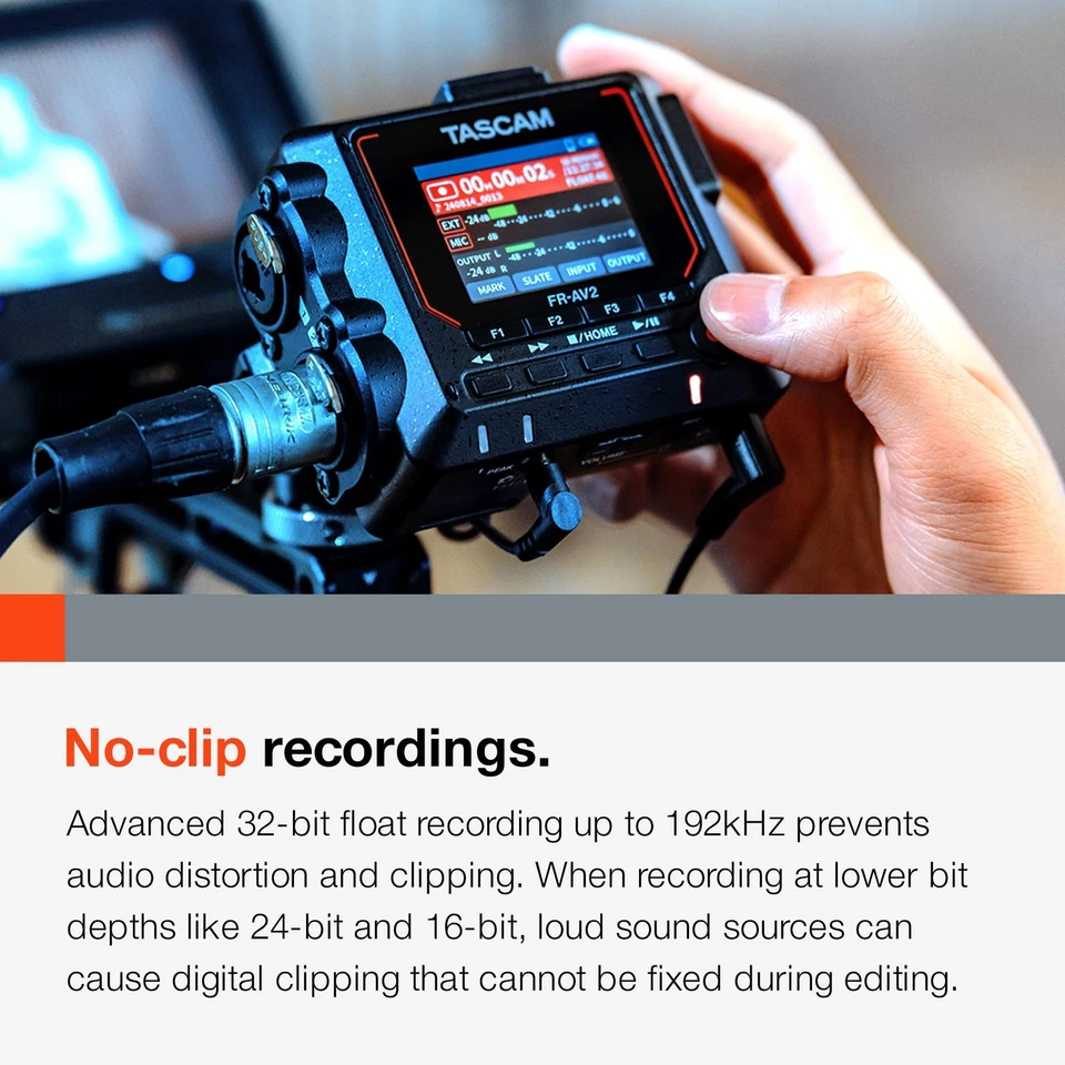 TASCAM FR-AV2 32-bit float compatible 2-channel portable field recorder/time cod - Image 4 of 4