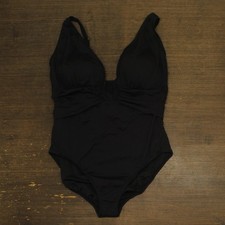 bleu By Rod Beattie Plus Size One Piece Plunge Plunging Neck Swimsuit Black 16W