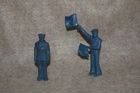 Marx 60 mm sailors, old vinyl Flag Officer & Signalman