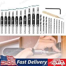22pcs Self Centering Drill Bit Set High Speed Steel Hex Shank Woodworking Bits