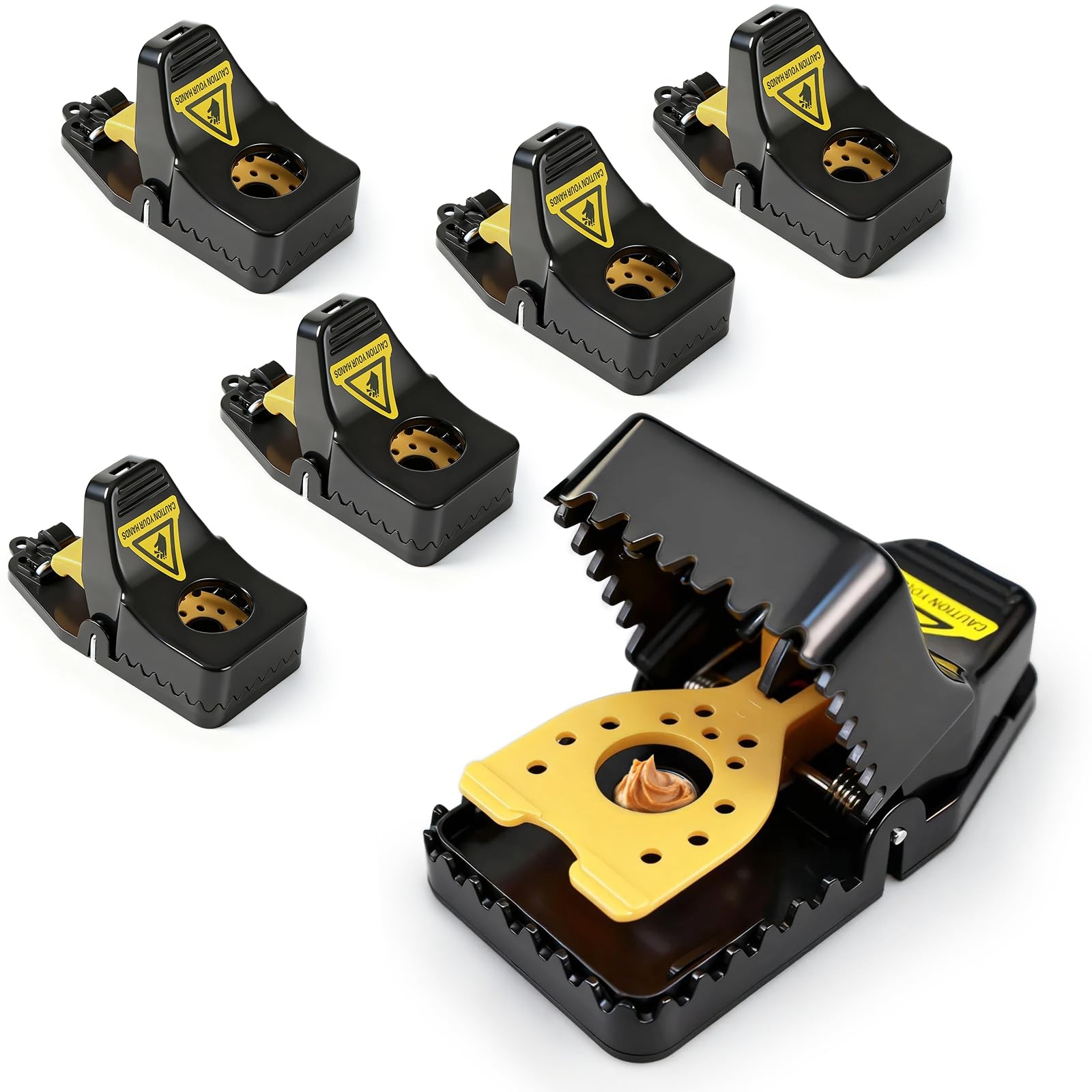6-Pack Mouse Traps, Small Mouse Trap Indoor for Home, High Sensitive ...
