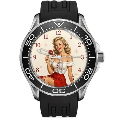 Cherry Blossom Belle Vintage Pin Up Armbanduhr Floral Retro Geschenk Sportlich Stlye