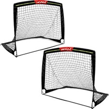Soccer Goal, 4Ft x 3Ft Net Easy Fold-Up Training Goals W' Reflective Strips f...