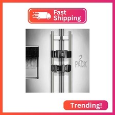 Fridge Lock for Kids and Adults, 2 Pack French Door Refrigerator Lock, Adjusta