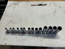 Vintage SK 3/8" Drive Metric 6 point Deep socket set 6 mm thru 19mm.