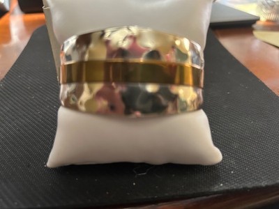 ARMBAND GEHÄMMERT STERLINGSILBER MIT BRONZEBESATZ