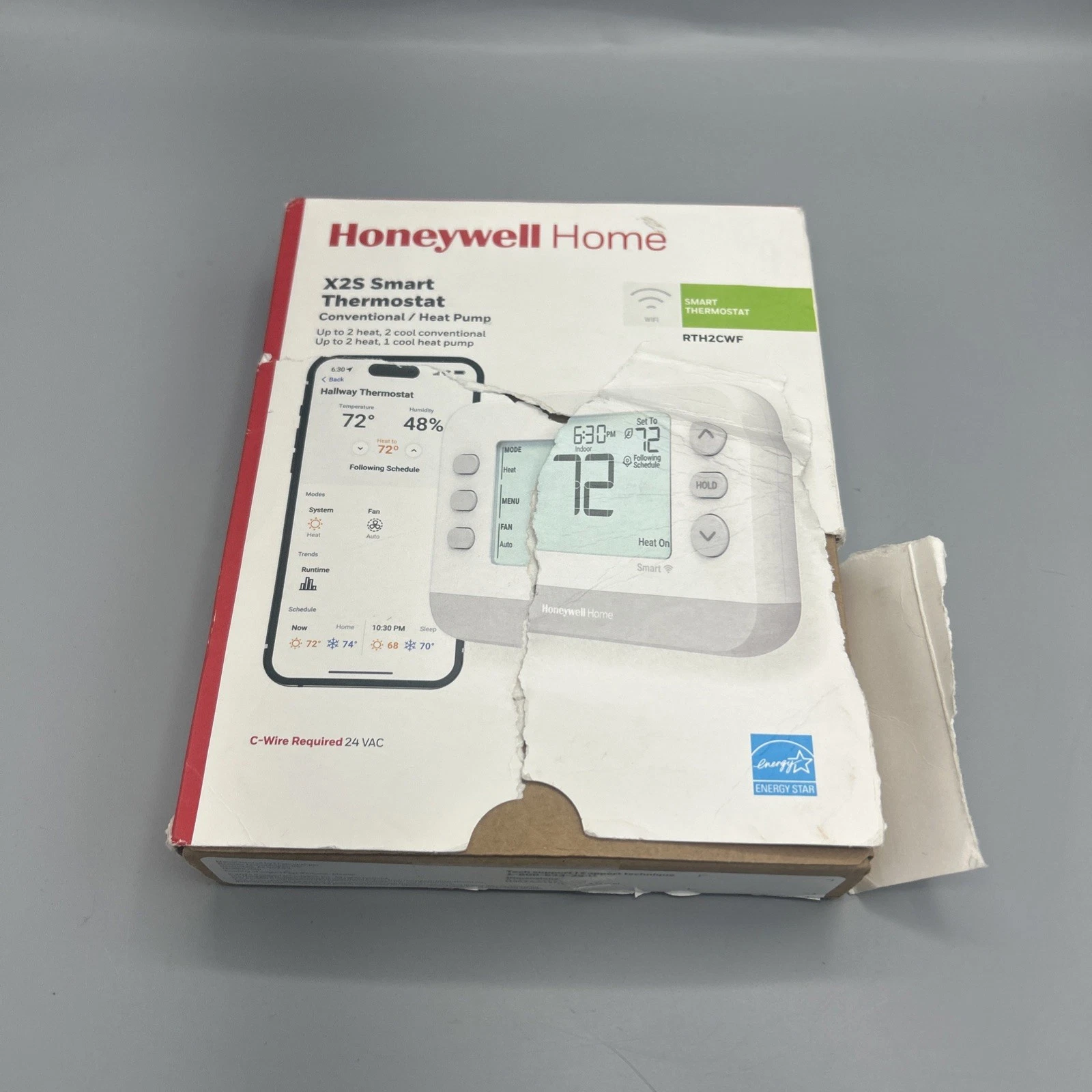Honeywell X2S Smart Thermostat RTH2CWF Conventional/Heat Pump WiFi 7382/OB