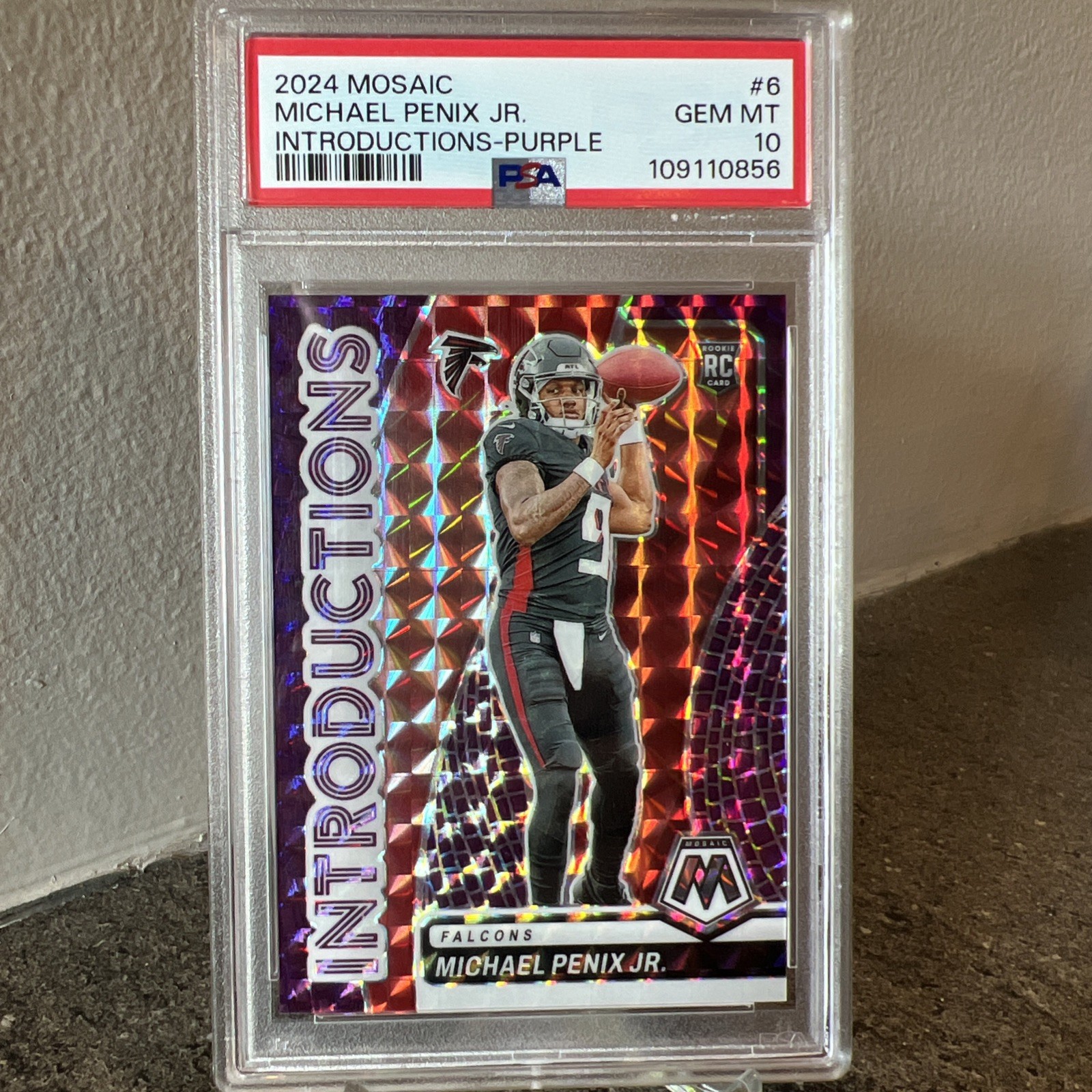 2024 Mosaic - Introductions Michael Penix Jr. Purple Mosaic Prizm /49 PSA 10