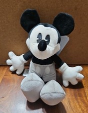 Disney Parks Mickey Mouse Classic Black White Gray Collector Plush Stuffed 10"